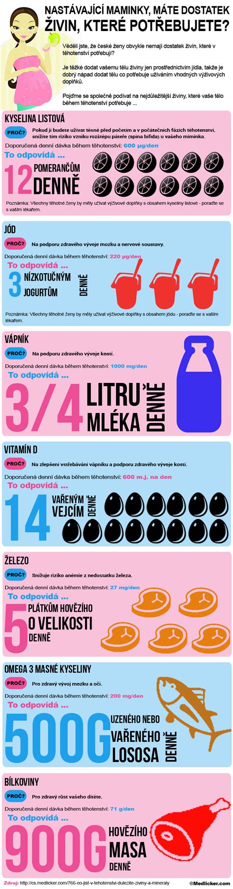 Infografika: Klíčové vitamíny a minerály v těhotenství