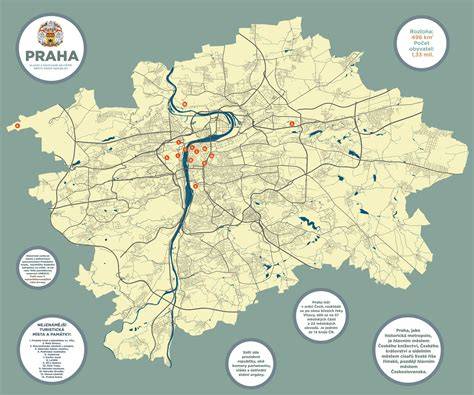 Mapa prohlídkových tras pro osobní předání z Prahy a okolí
