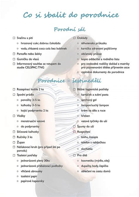 Infografika s návodem, co si vzít s sebou do porodnice a tipy na pohodlné noční košile