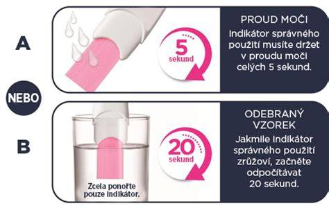 Diagram správného použití domácího těhotenského testu