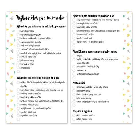 Infografika: doporučená výbava do porodnice a pro šestinedělí