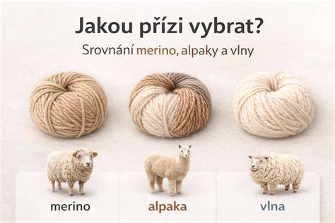 Infografika: Srovnání materiálů rukávníků (merino vlna, beránek, fleece, polyamid, polyester)