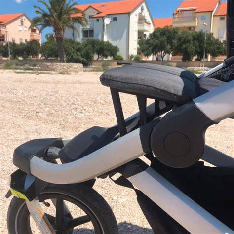Schéma mechanismu skládání kočárku a polohování sedadla