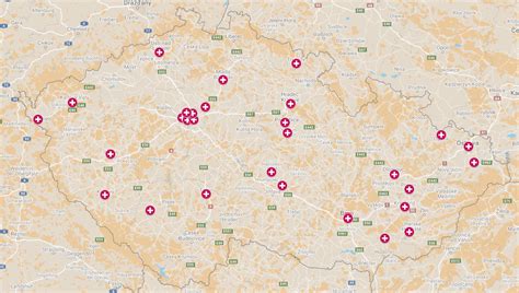 Mapa perinatologických center a kontaktů v regionu