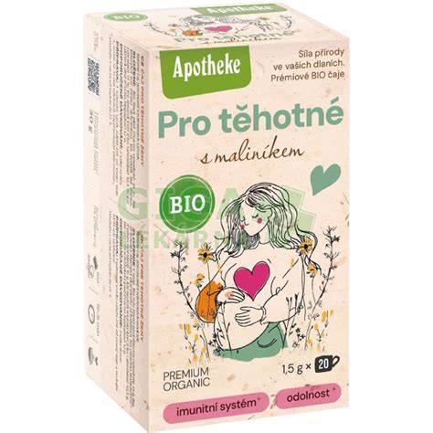 Infografika: Bylinné složení Apotheke BIO čaje pro těhotné a jejich přínosy