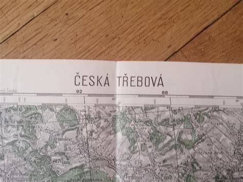 Mapa oblasti Česká Třebová a okolí, se zvýrazněním Starého náměstí a lokality rotundy svaté Kateřiny