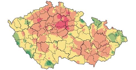 Mapa obecně vyznačující vhodnost kol a terénu pro vybrané modely