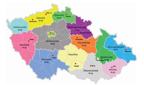 Mapa perinatologických center v České republice