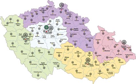 Mapa: Instituce zapojené do vyplácení dávky (OSSZ, ČSSZ, ÚP ČR)