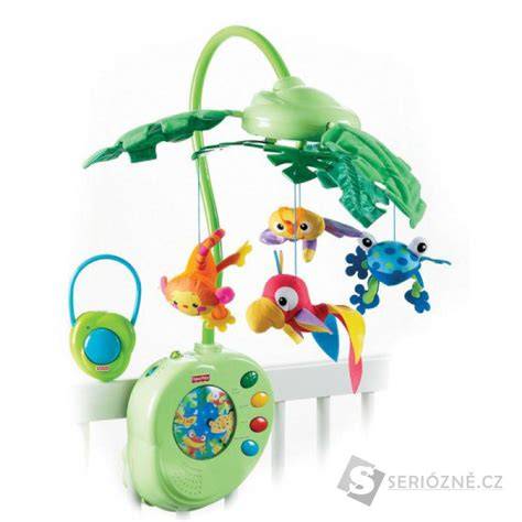 Kolotoč nad postýlku Fisher-Price - ukázka dvou modulů: motýlci a mráčky