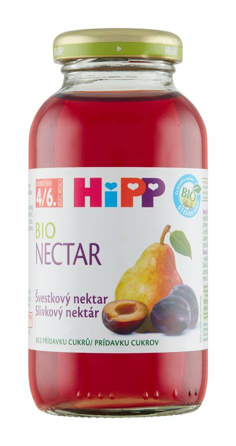 Infografika: HiPP Bio švestkový nektar - složení, příprava a bezpečné používání