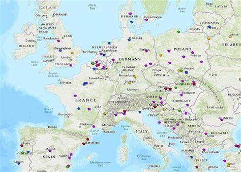 Mapa destinací studia v zahraničí