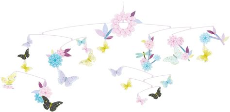 Ilustrace plynule se otáčejících plyšových přívěsků na kolotoči nad dětskou postýlkou.