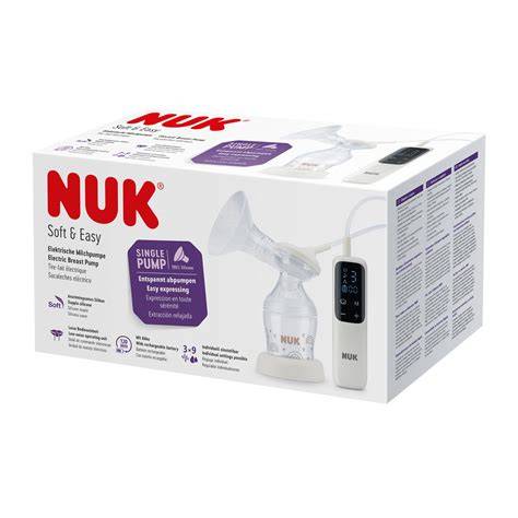 Obrázek produktu zobrazující NUK Soft & Easy s vyjímatelnou silikonovou prsní vložkou a displejem