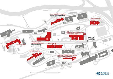 Mapa lokalizace Bulovky a blízké ambulance