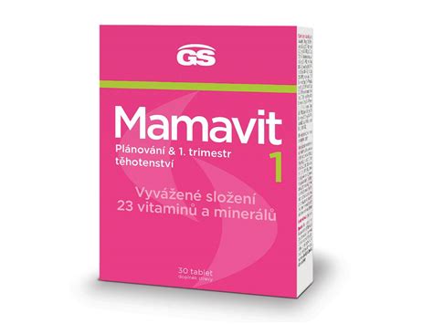 grafické znázornění vitamínových a minerálních složek v GS Mamavit 1