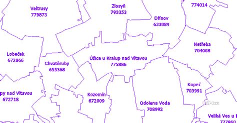 mapa okolí Kralup nad Vltavou s vyznačenými porodnicemi ve Slaném, Mělníku a Praze