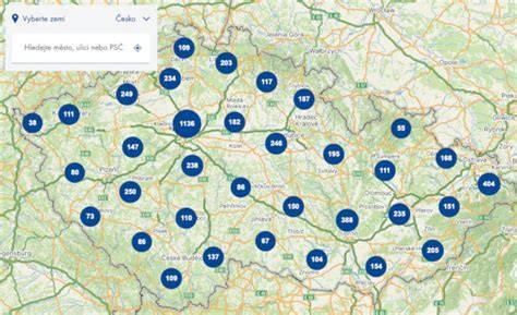 Mapa výdejních míst Chicco v Evropě