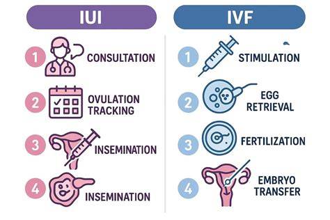 Infografika: Jak probíhá IUI vs. IVF