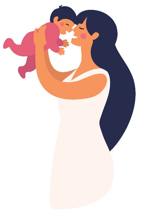 ilustrace ženy s miminkem a unaveným výrazem