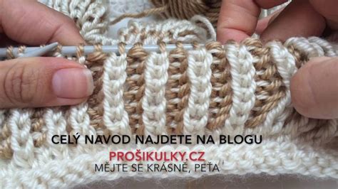 Detail pletení hladkého a obráceného oka