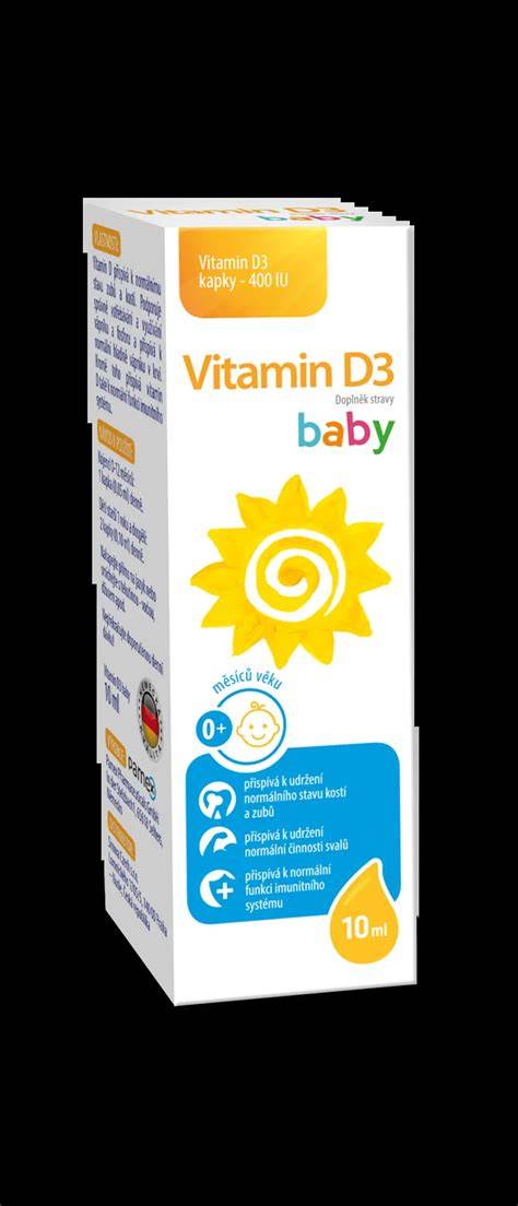 Infografika: Složení a dávkování Vitamin D3 baby kapky