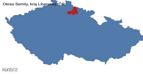 mapa okresu Semily s vyznačením Turnova a Jilemnice