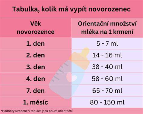 Infografika: Kolik ml by měl novorozenec vypít za den a za jedno krmení