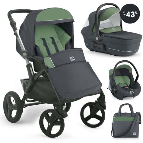 Ilustrace různých modelů kočárků Chicco