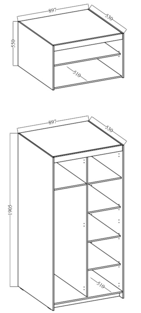 detail tajné schránky ve spodní části šatní skříně